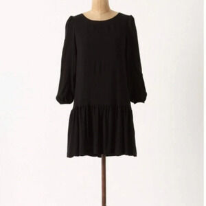 Meadow Rue size 0 black drop waist dress from Anthropologie excellent condition